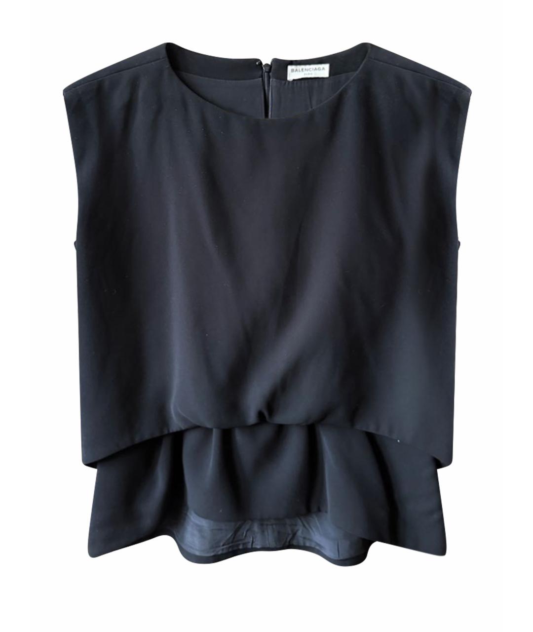 BALENCIAGA Черная полиэстеровая блузы, фото 1