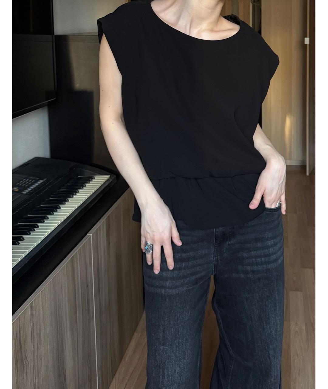 BALENCIAGA Черная полиэстеровая блузы, фото 5