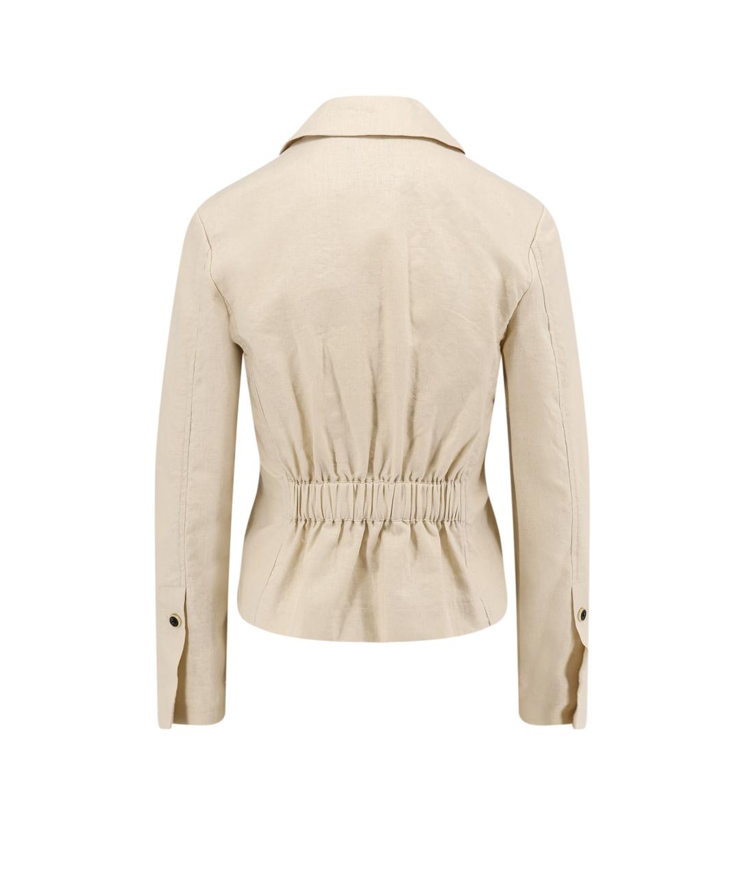 PINKO Бежевый льняной жакет/пиджак, фото 2