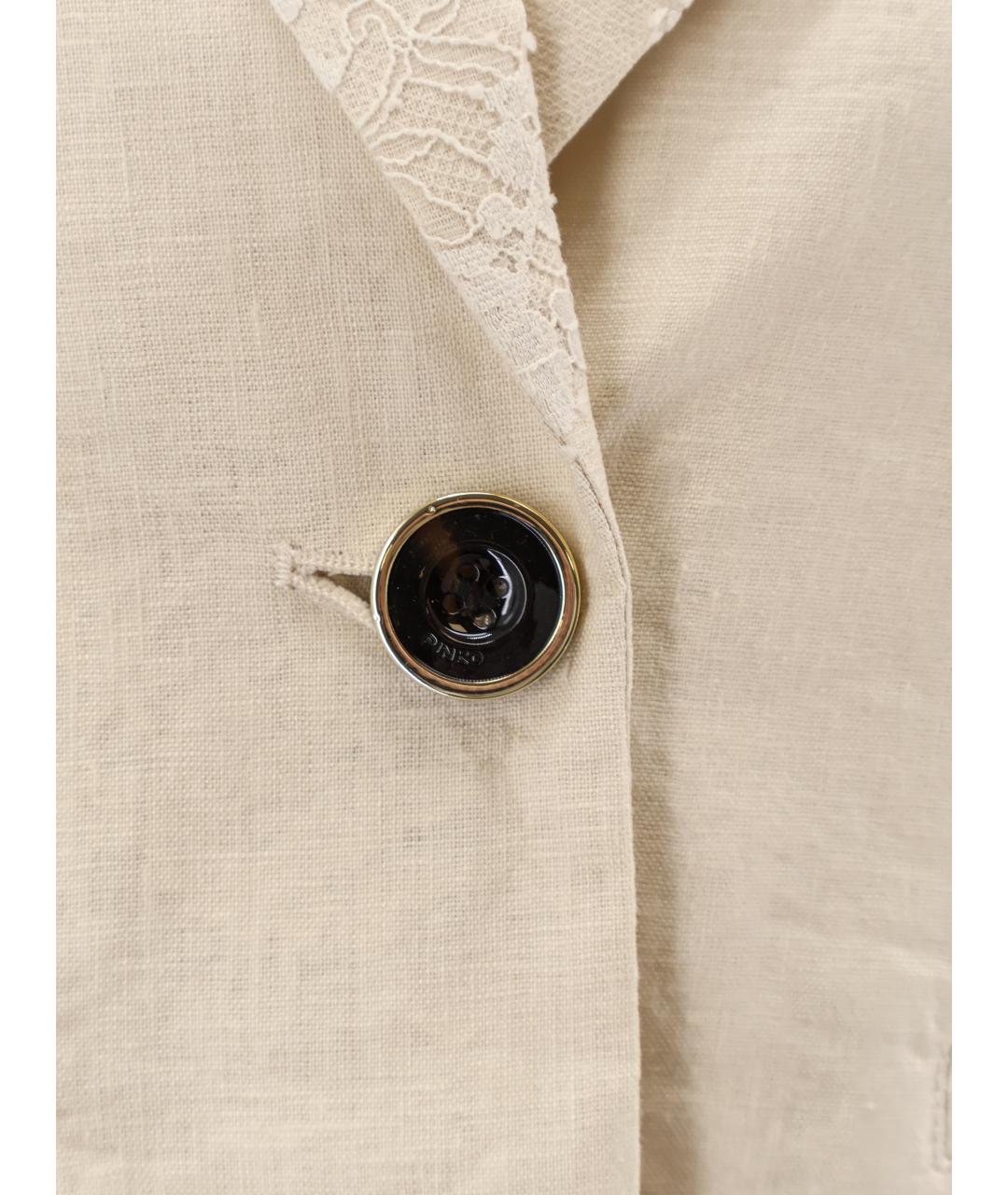 PINKO Бежевый льняной жакет/пиджак, фото 3