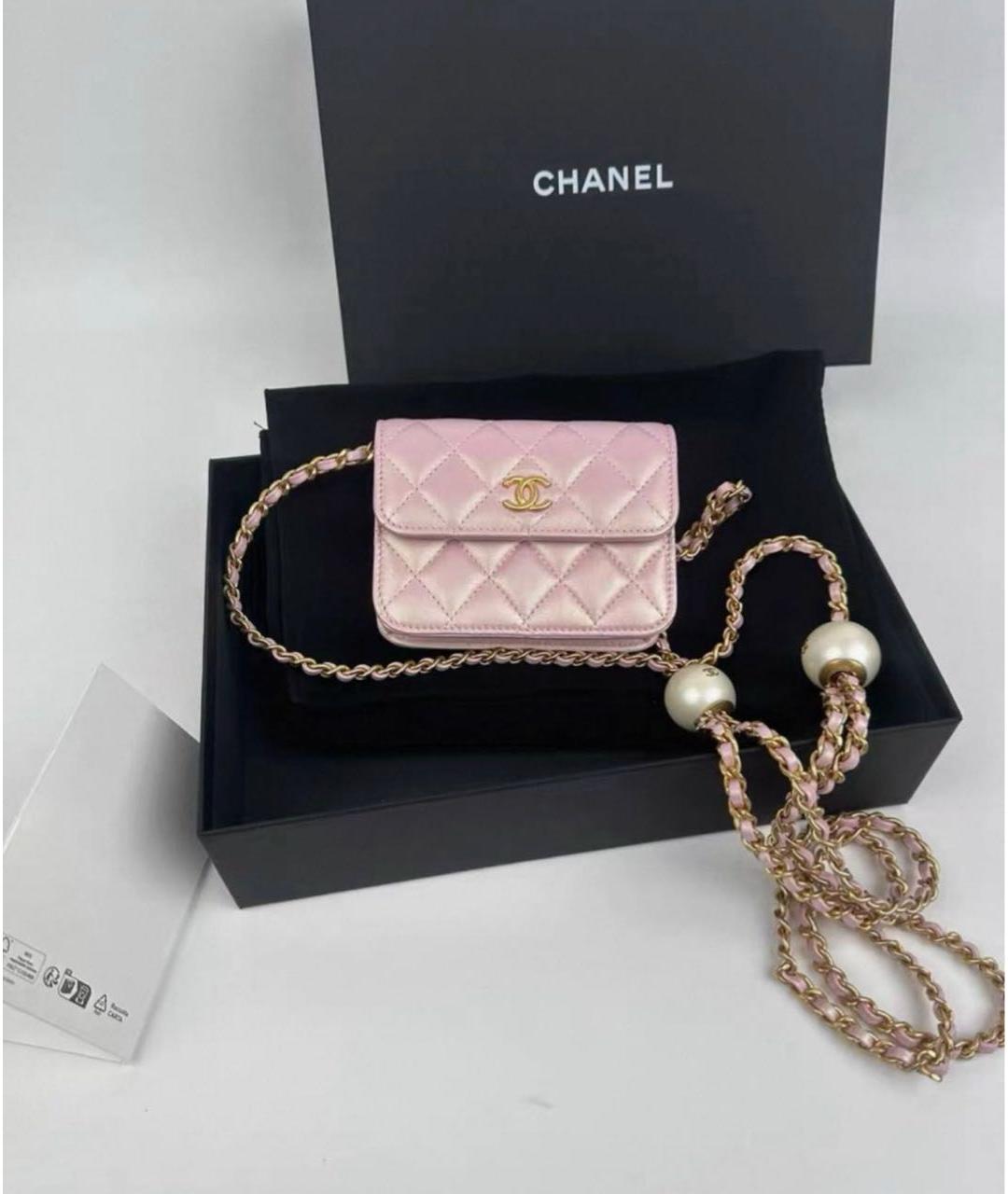 CHANEL Розовая кожаная сумка через плечо, фото 2