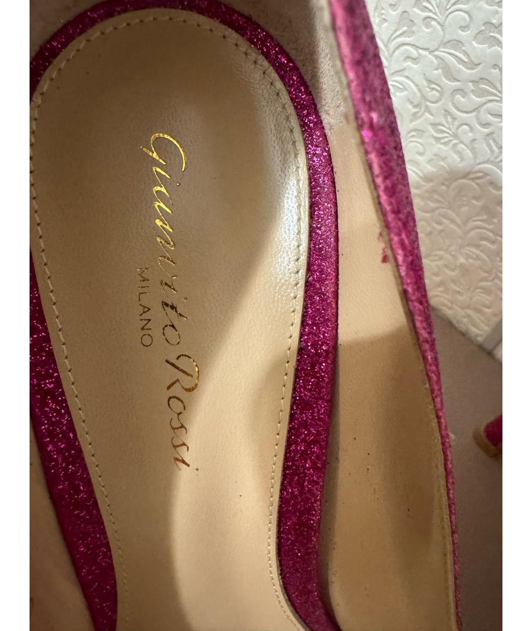 GIANVITO ROSSI Розовые текстильные туфли, фото 3