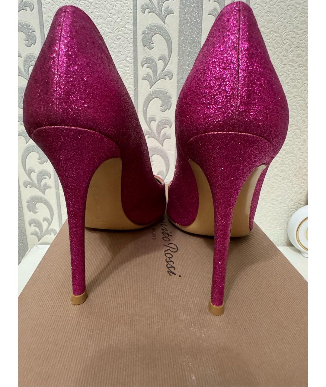 GIANVITO ROSSI Розовые текстильные туфли, фото 4