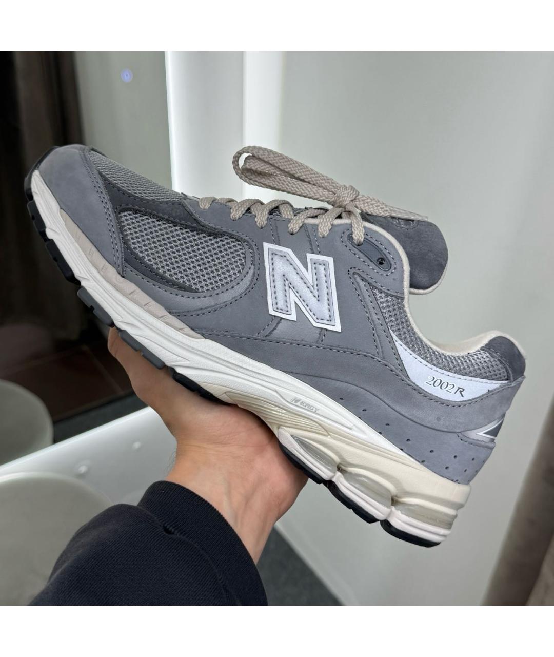 NEW BALANCE Серые замшевые низкие кроссовки / кеды, фото 3