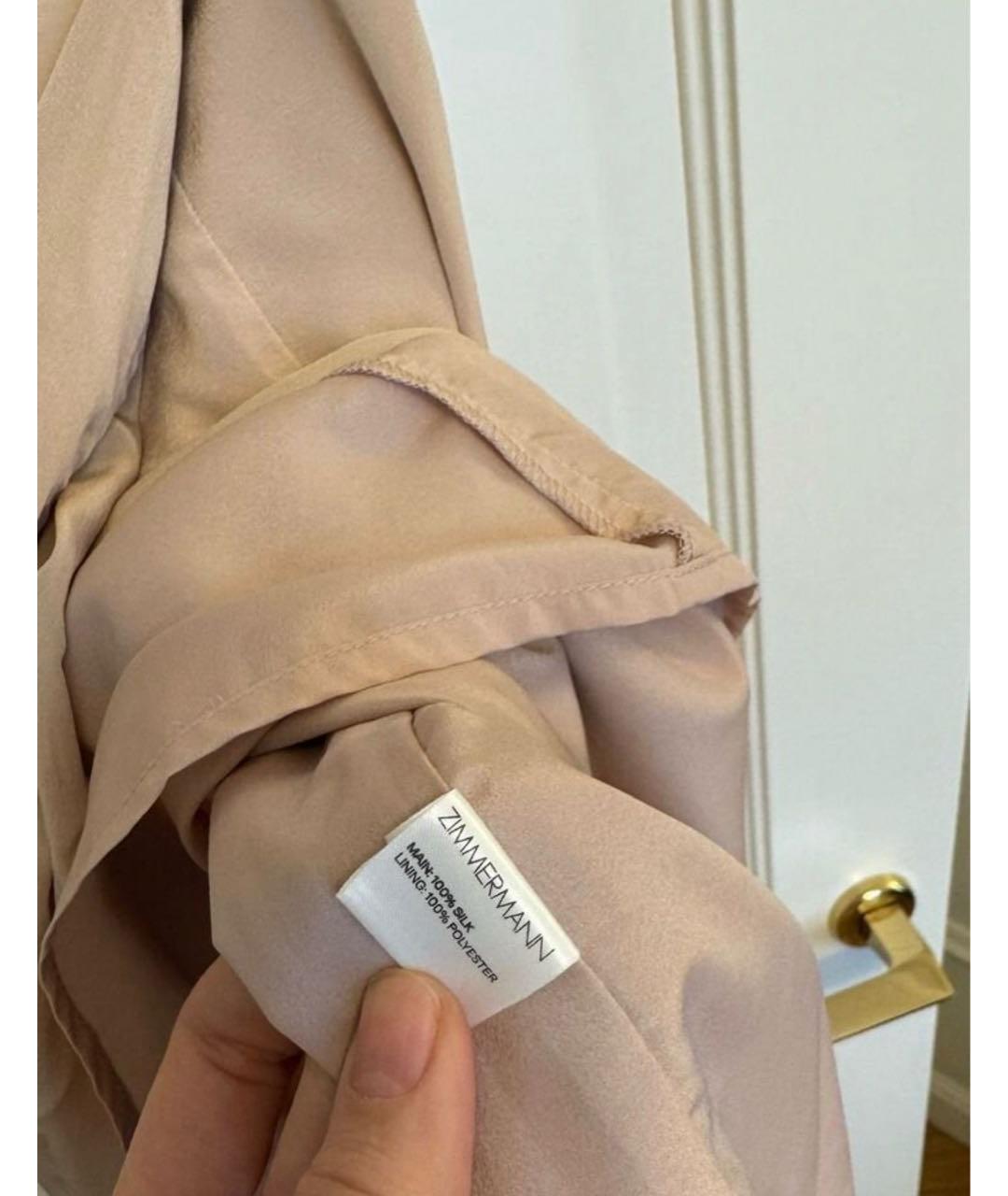 ZIMMERMANN Розовое шелковое коктейльное платье, фото 4