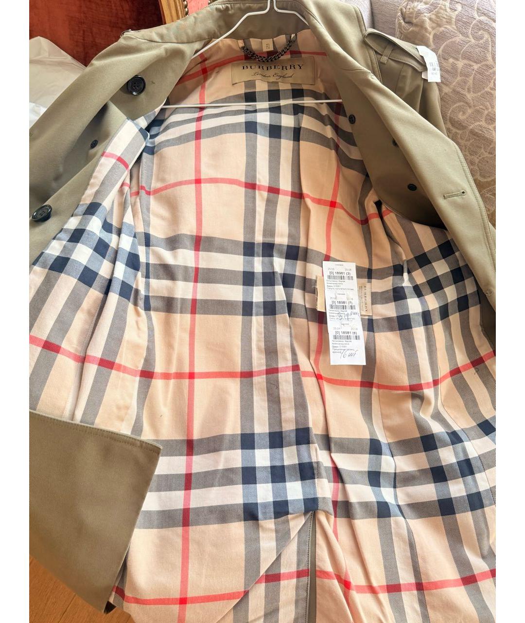 BURBERRY Хаки хлопковый тренч/плащ, фото 6