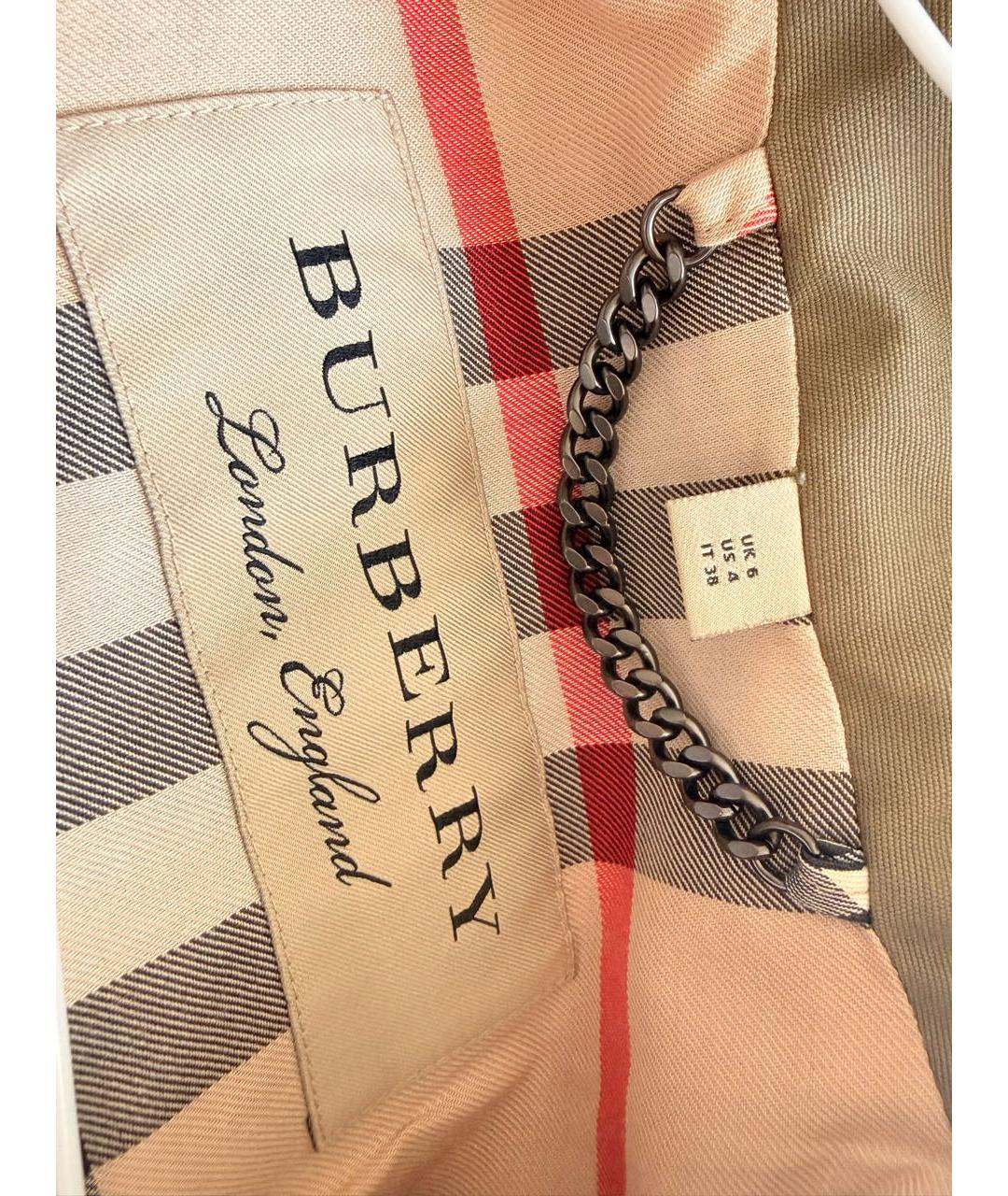 BURBERRY Хаки хлопковый тренч/плащ, фото 8