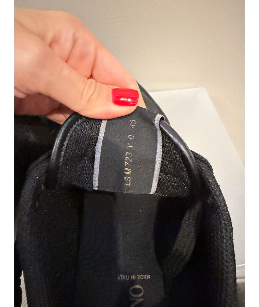 VALENTINO Черные кожаные низкие кроссовки / кеды, фото 4