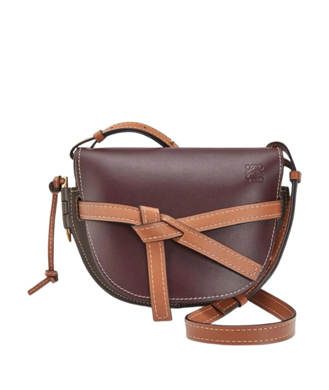 LOEWE Бордовая кожаная сумка через плечо, фото 1