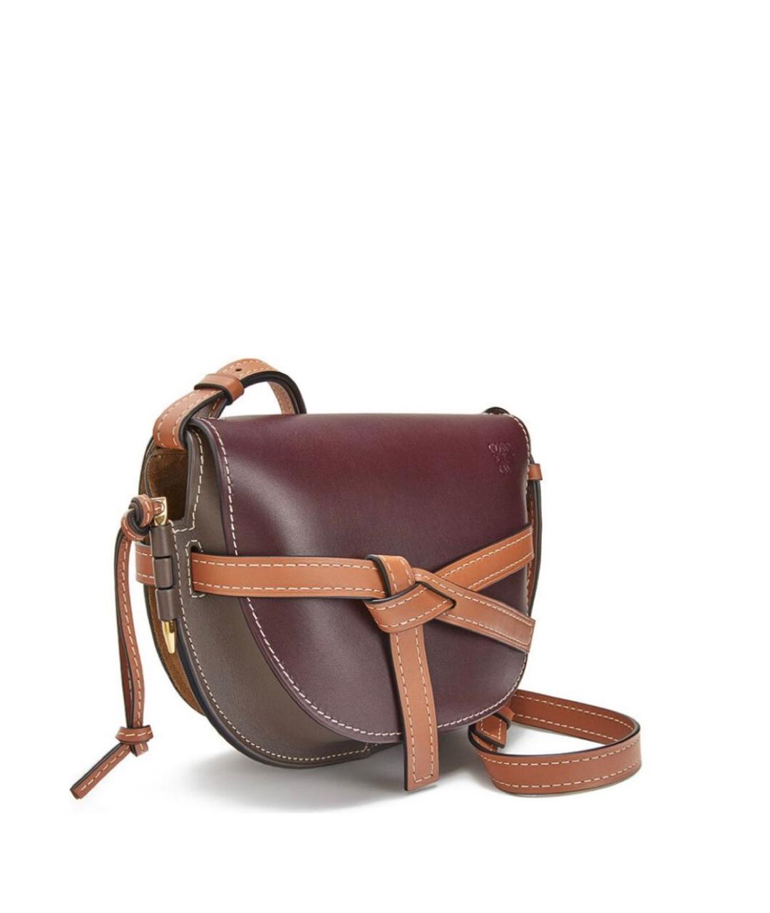 LOEWE Бордовая кожаная сумка через плечо, фото 2