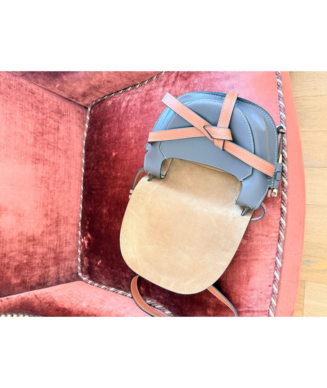 LOEWE Бордовая кожаная сумка через плечо, фото 3