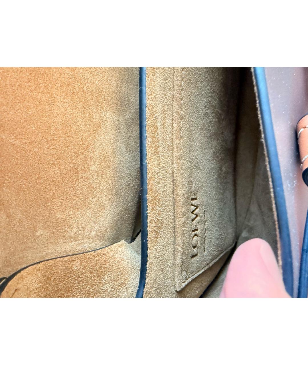 LOEWE Бордовая кожаная сумка через плечо, фото 4