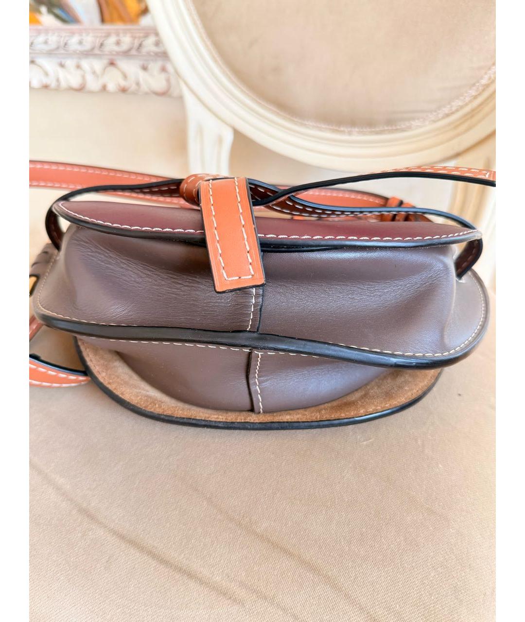 LOEWE Бордовая кожаная сумка через плечо, фото 5