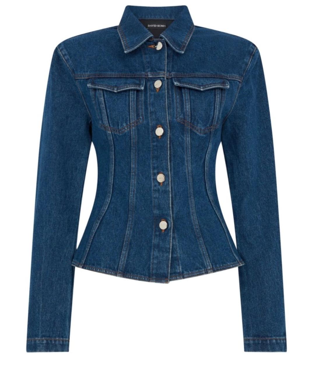 DAVID KOMA Синяя хлопковая куртка, фото 1