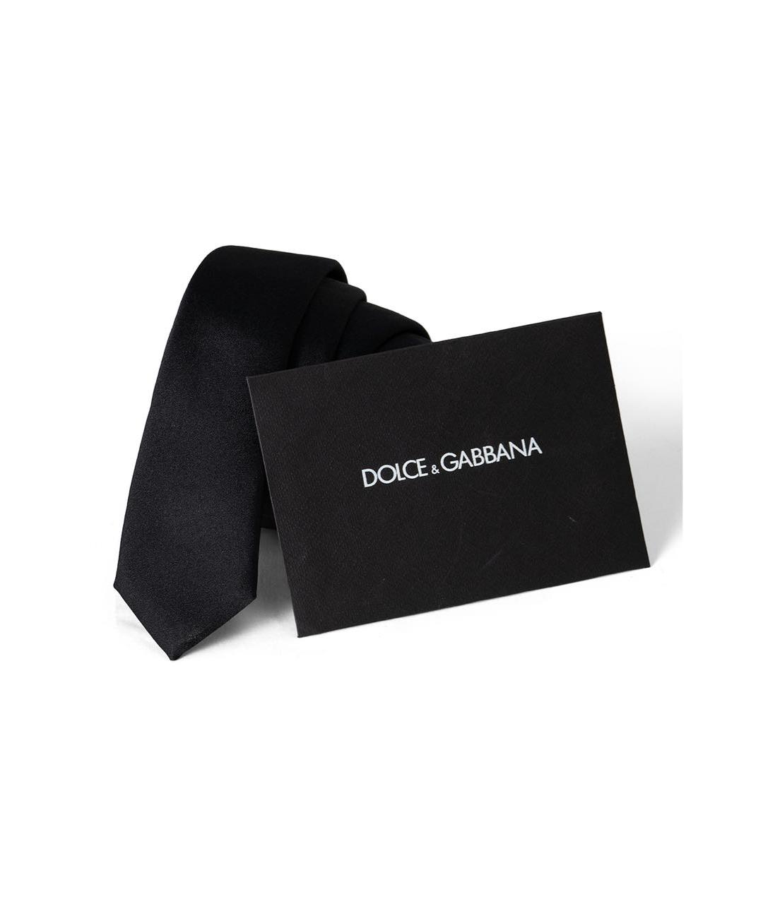 DOLCE&GABBANA Черный шелковый галстук, фото 5