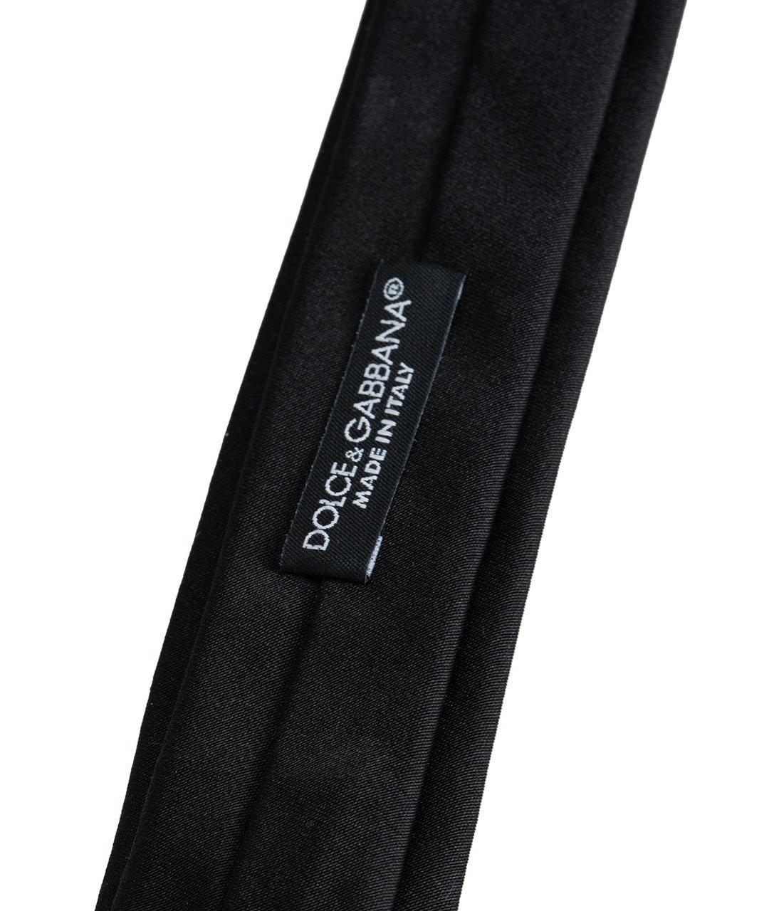DOLCE&GABBANA Черный шелковый галстук, фото 3