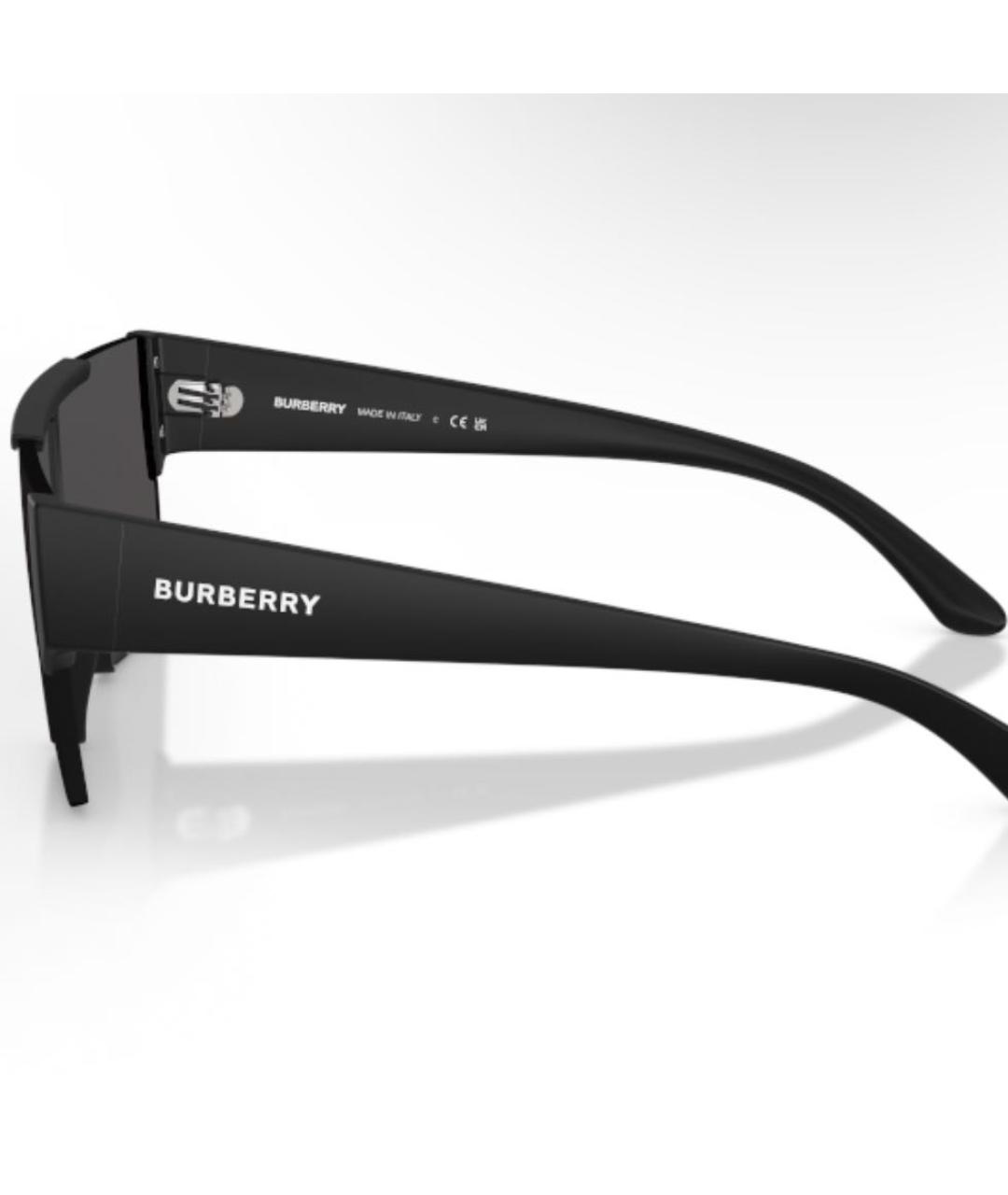 BURBERRY Черные пластиковые солнцезащитные очки, фото 4