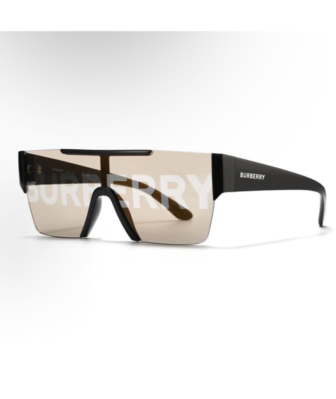 BURBERRY Черные пластиковые солнцезащитные очки, фото 4