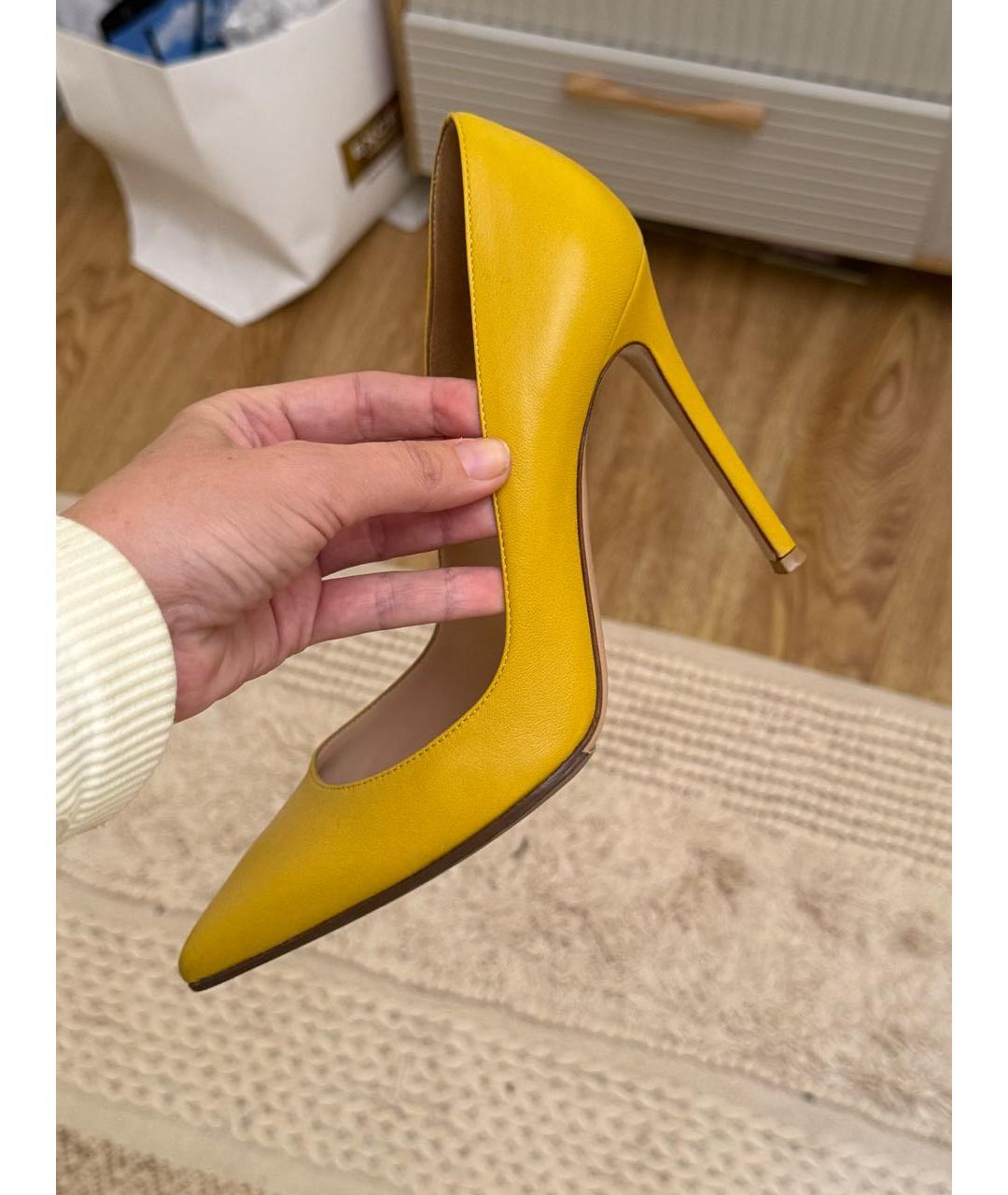 GIANVITO ROSSI Желтые кожаные туфли, фото 3