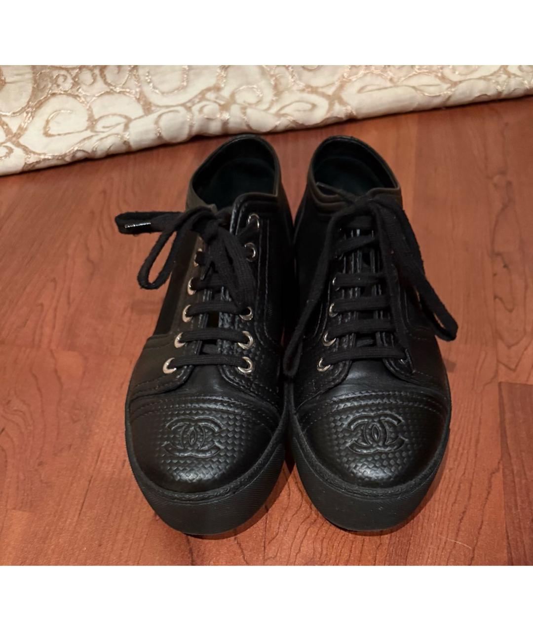 CHANEL Черные кожаные туфли, фото 2