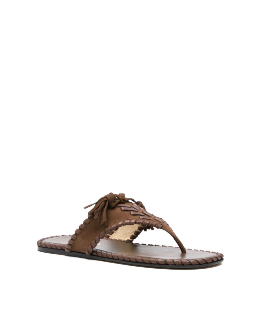 PRADA Коричневые кожаные шлепанцы, фото 2