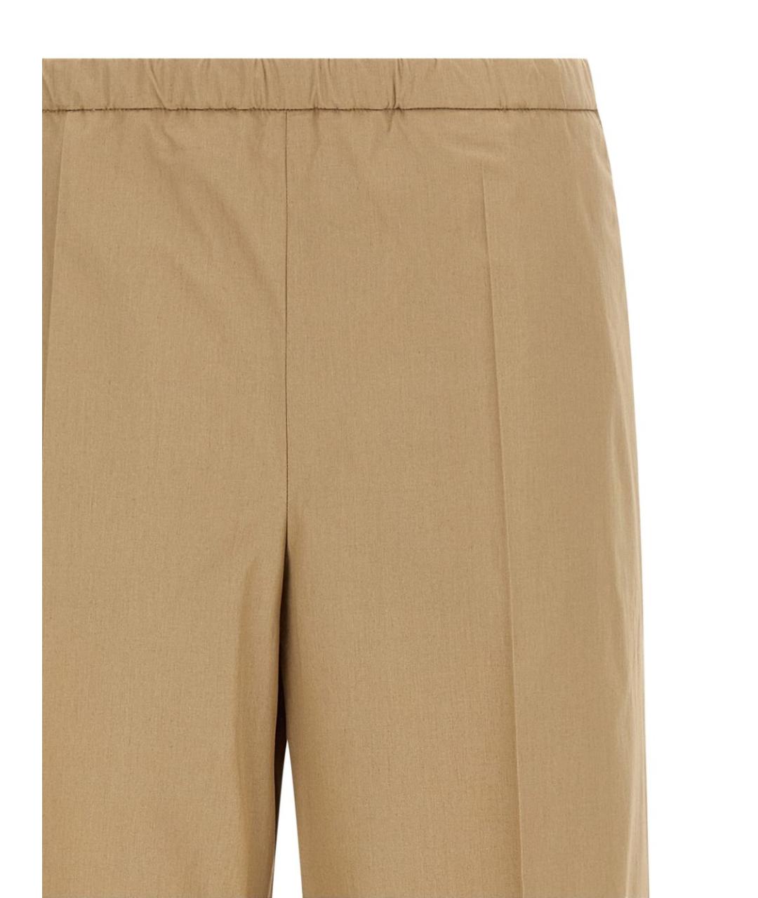 MONCLER Бежевые хлопковые прямые брюки, фото 4