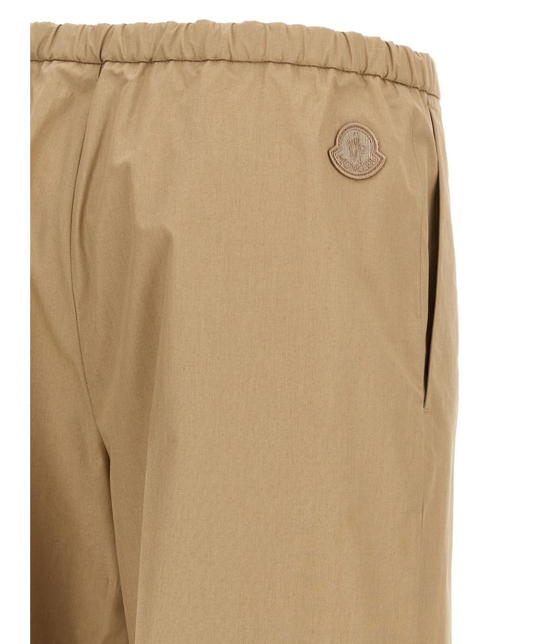 MONCLER Бежевые хлопковые прямые брюки, фото 2