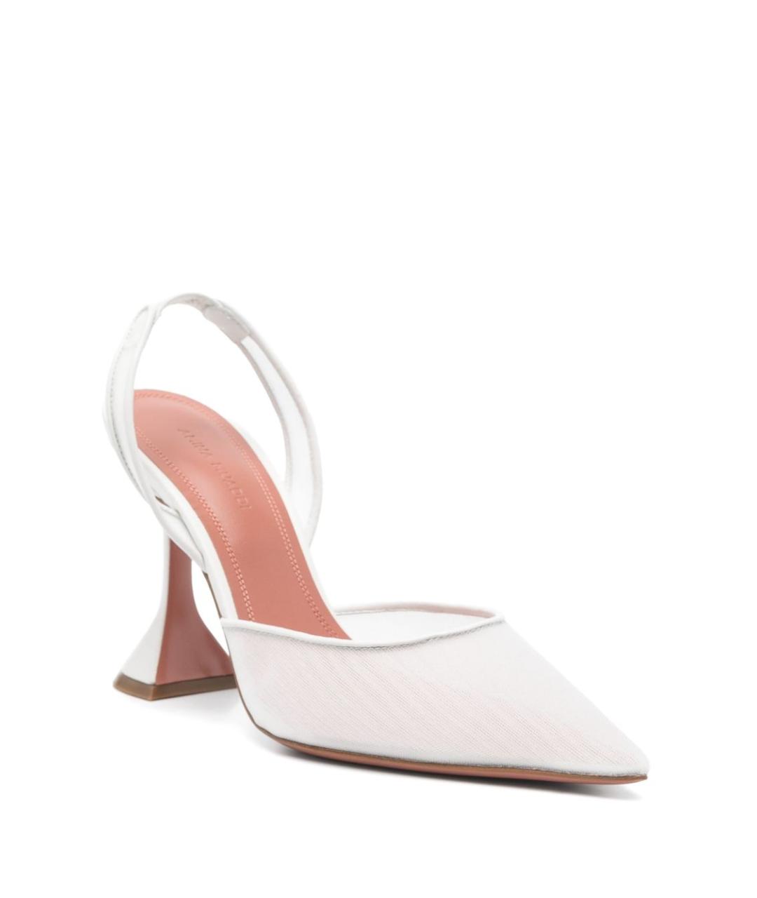 Amina Muaddi Белые текстильные туфли, фото 3
