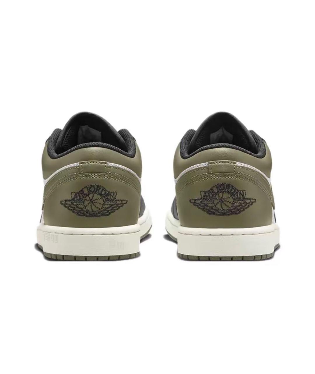 JORDAN Хаки кожаные низкие кроссовки / кеды, фото 4
