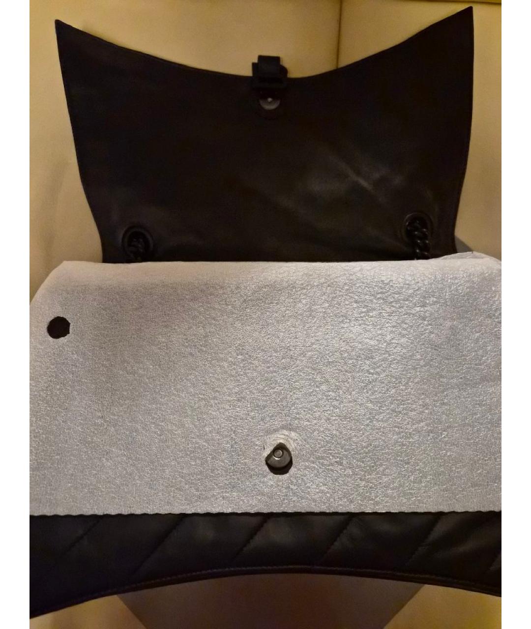 BALENCIAGA Черная кожаная сумка через плечо, фото 9
