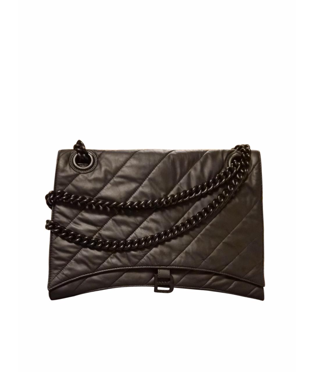 BALENCIAGA Черная кожаная сумка через плечо, фото 1