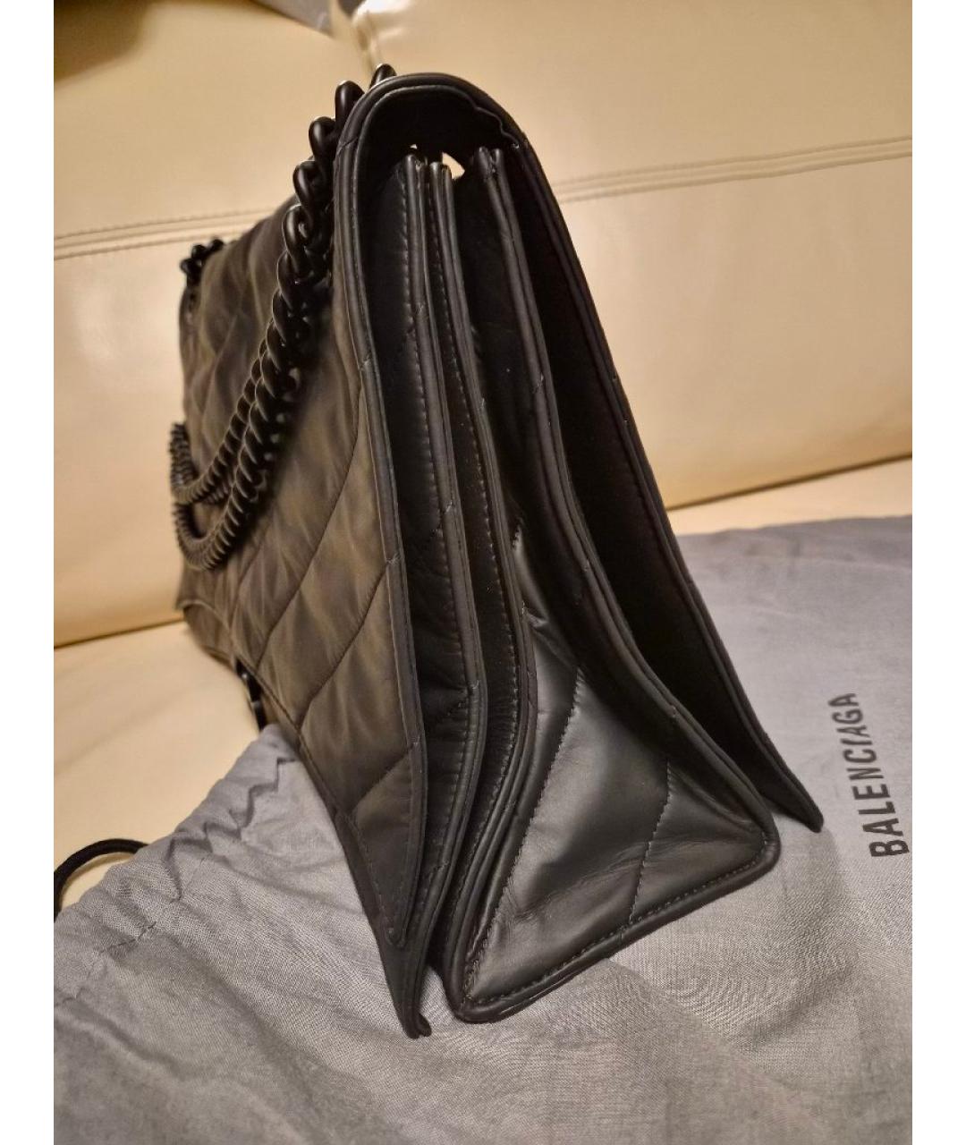 BALENCIAGA Черная кожаная сумка через плечо, фото 2