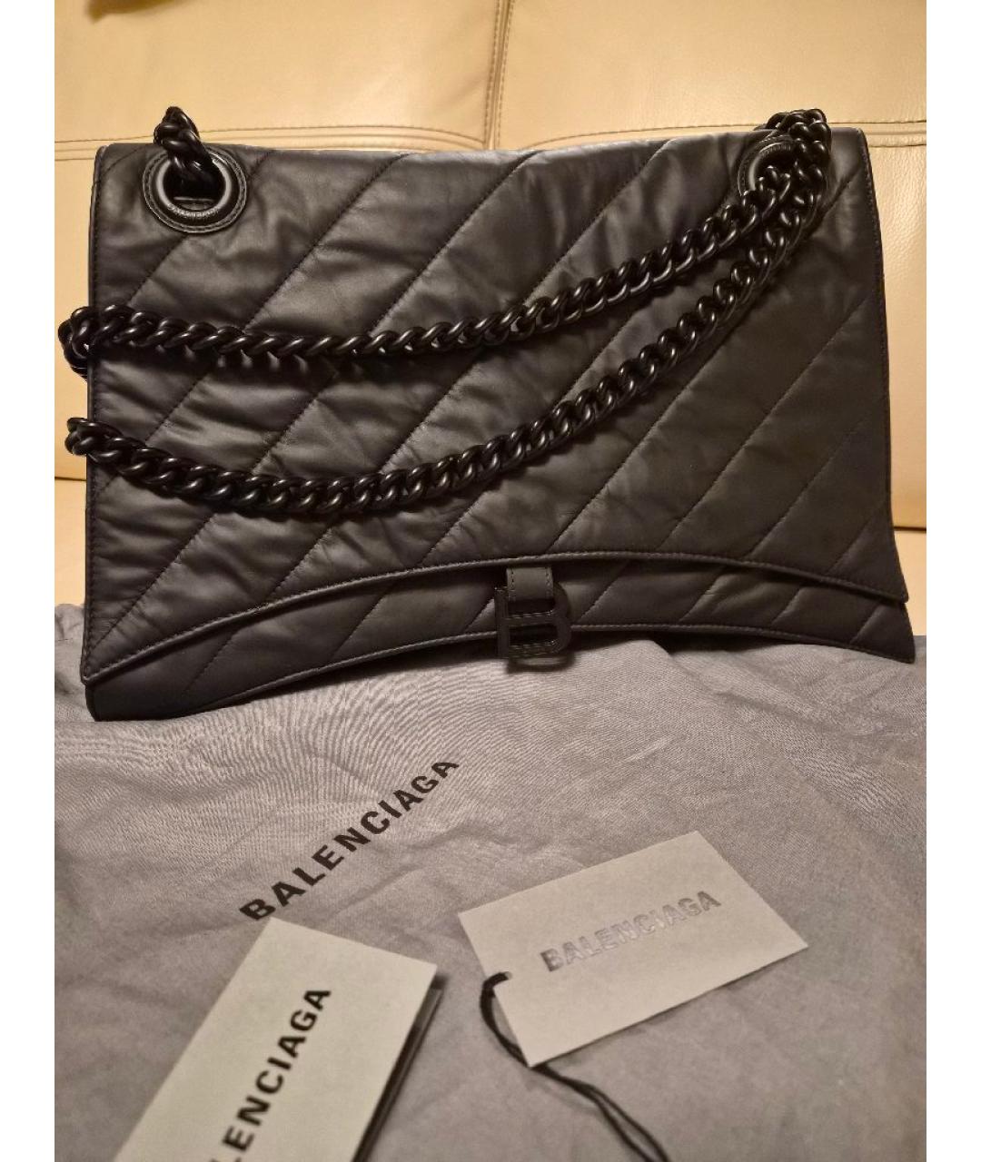 BALENCIAGA Черная кожаная сумка через плечо, фото 10