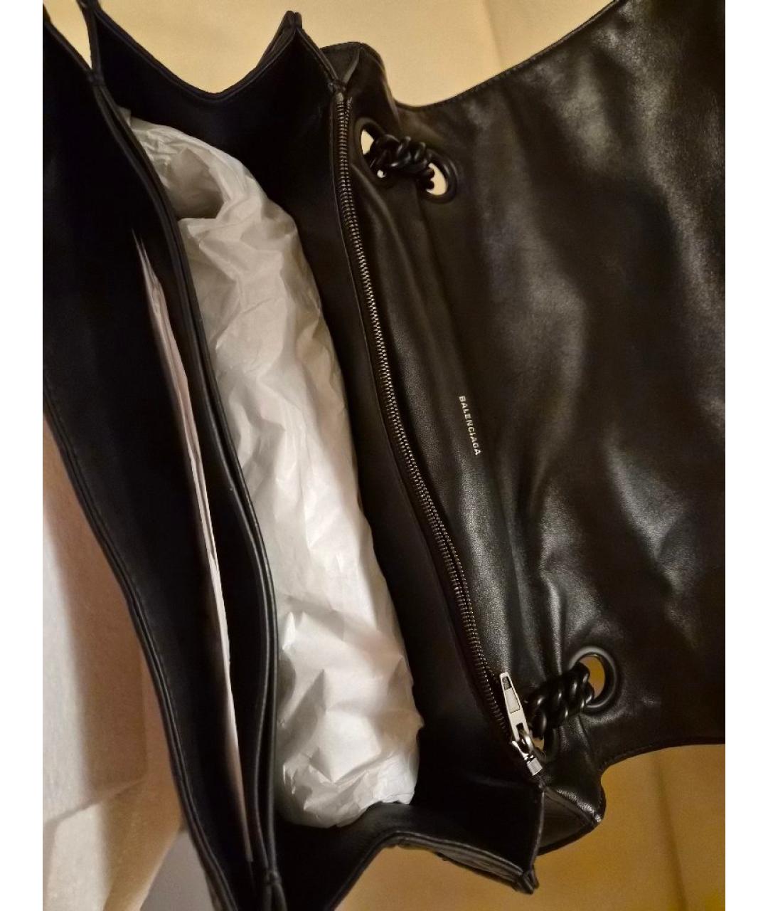 BALENCIAGA Черная кожаная сумка через плечо, фото 4