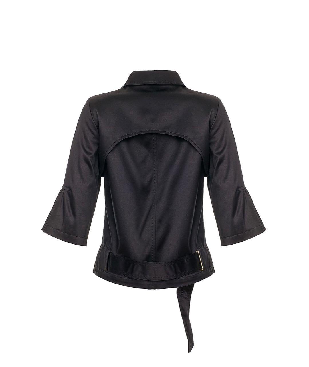 ROBERTO CAVALLI Черный хлопко-эластановый тренч/плащ, фото 2