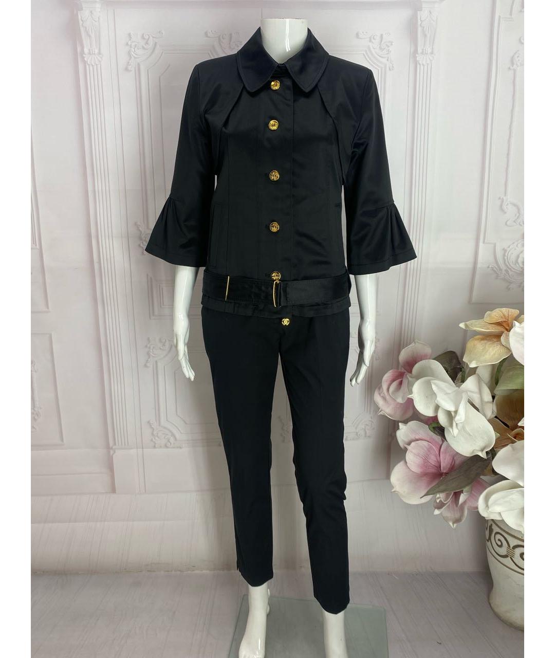 ROBERTO CAVALLI Черный хлопко-эластановый тренч/плащ, фото 6