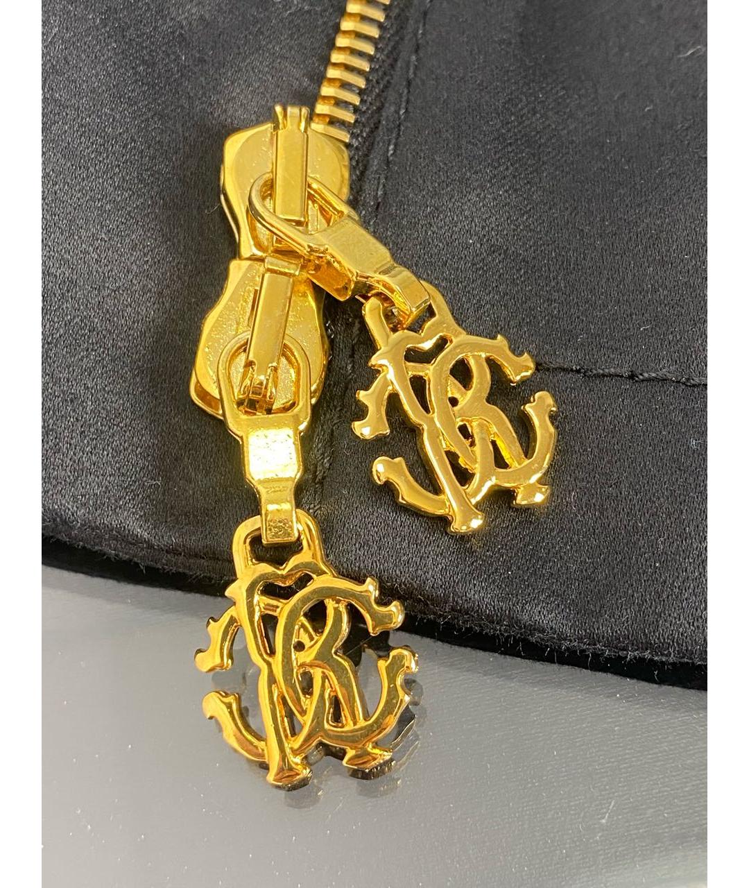 ROBERTO CAVALLI Черный хлопко-эластановый тренч/плащ, фото 4