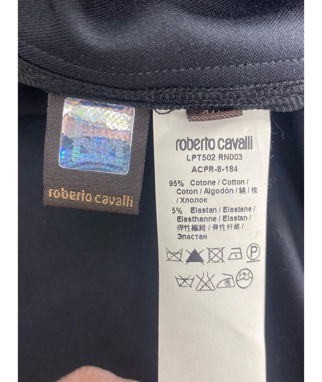 ROBERTO CAVALLI Черный хлопко-эластановый тренч/плащ, фото 7