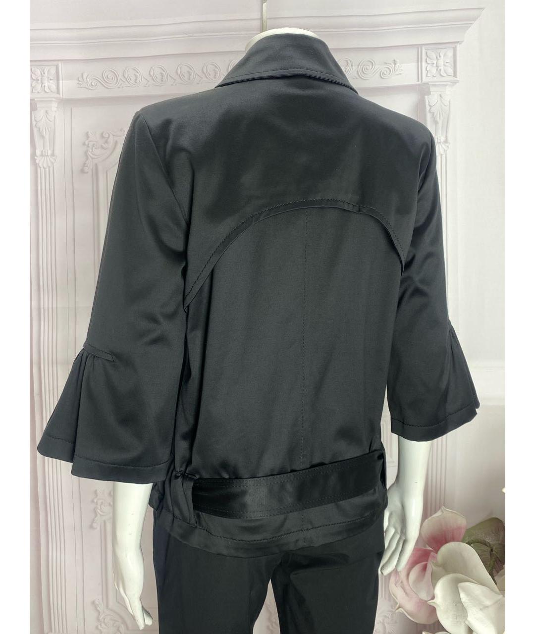 ROBERTO CAVALLI Черный хлопко-эластановый тренч/плащ, фото 8