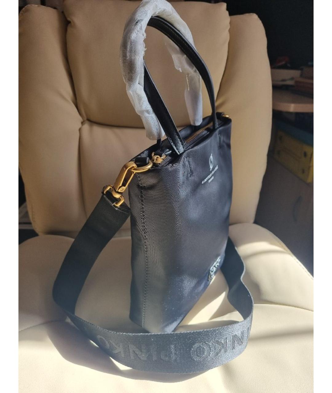 PINKO Черная сумка с короткими ручками, фото 3