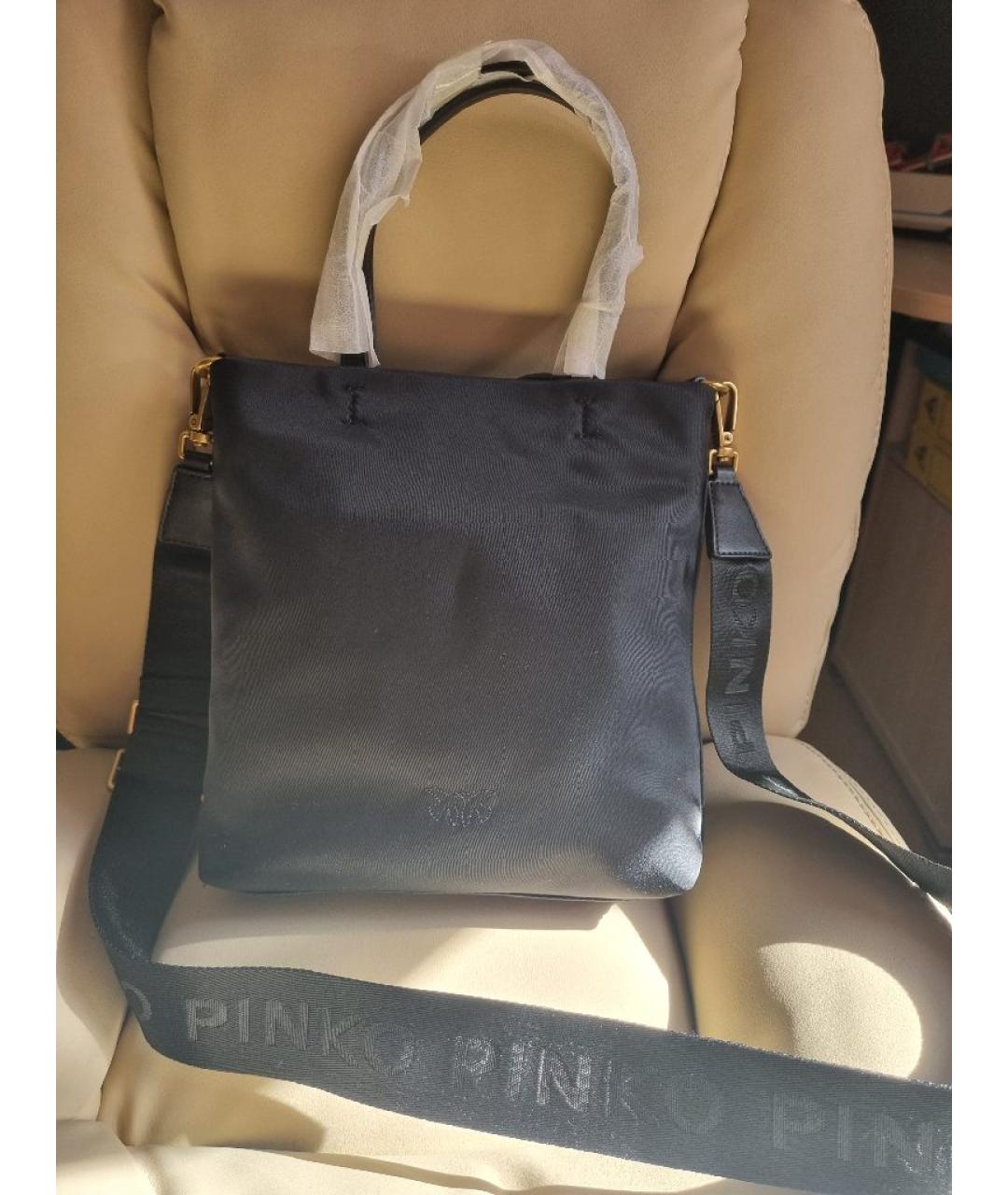 PINKO Черная сумка с короткими ручками, фото 4