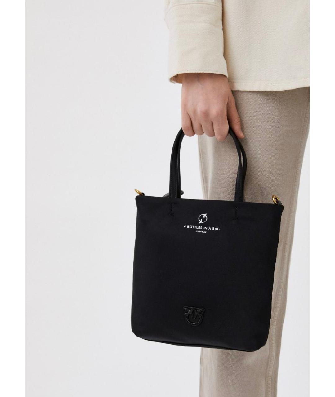 PINKO Черная сумка с короткими ручками, фото 6