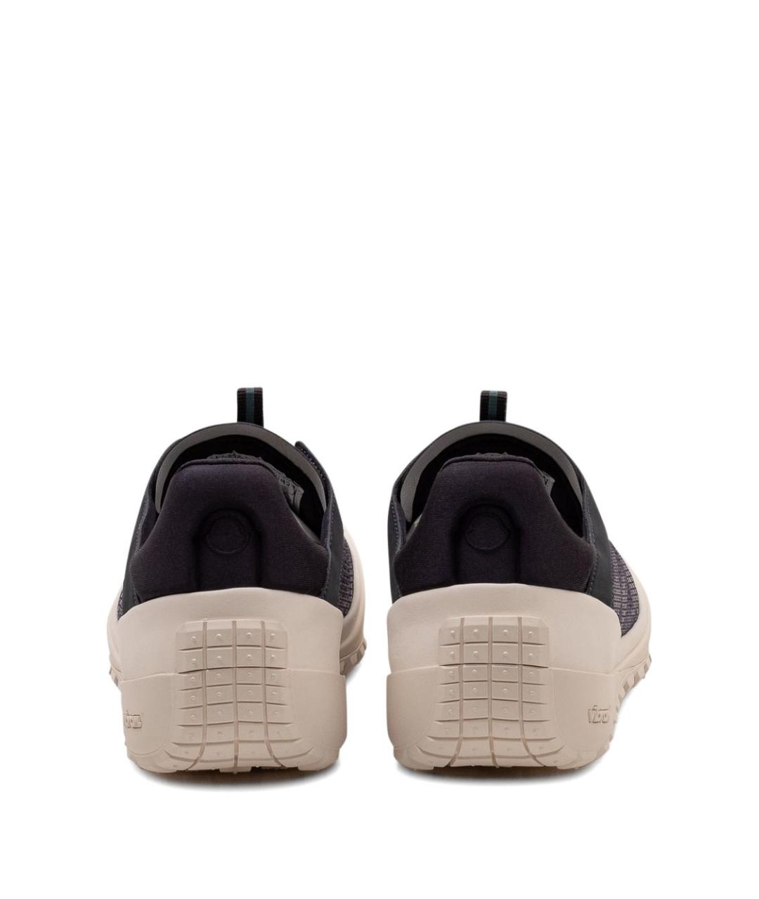 MONCLER Черные текстильные низкие кроссовки / кеды, фото 2