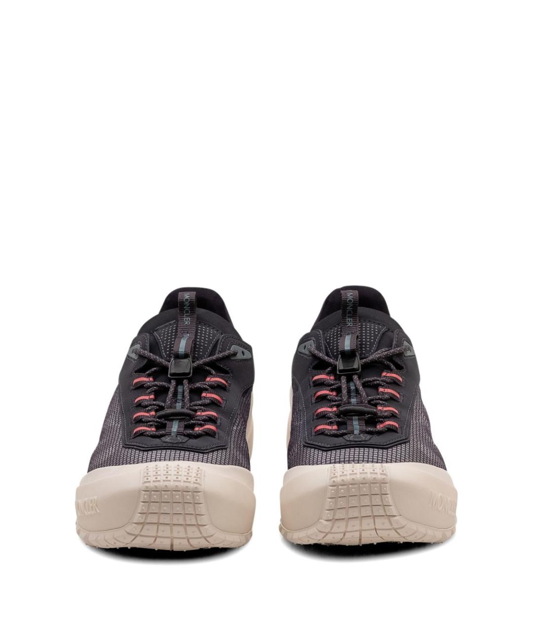 MONCLER Черные текстильные низкие кроссовки / кеды, фото 3