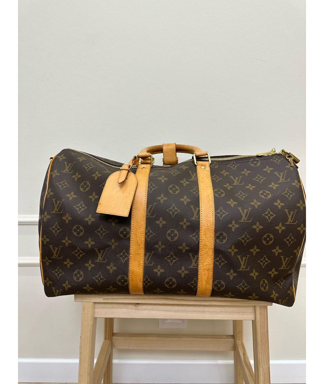 LOUIS VUITTON Коричневая дорожная/спортивная сумка, фото 8