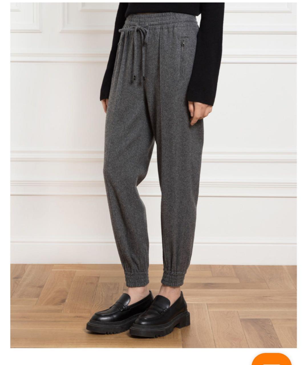 ERMANNO SCERVINO Серые шерстяные прямые брюки, фото 2