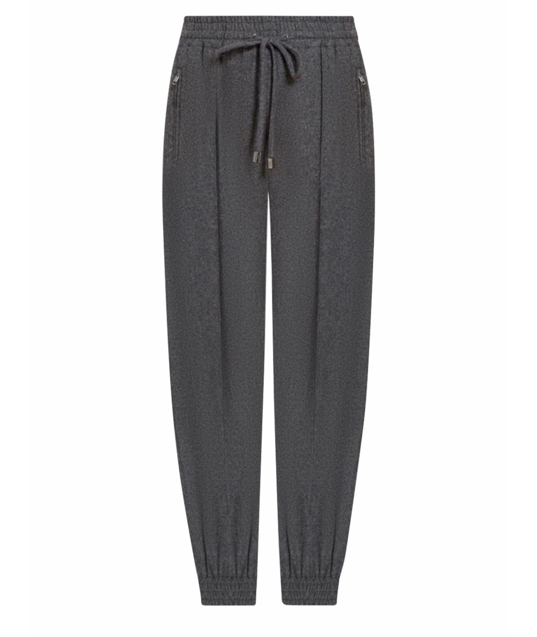 ERMANNO SCERVINO Серые шерстяные прямые брюки, фото 1