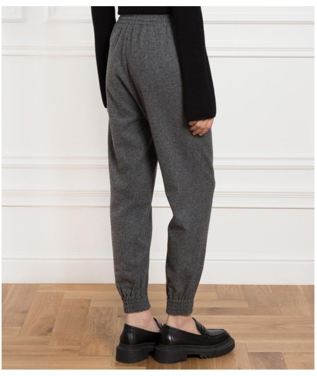 ERMANNO SCERVINO Серые шерстяные прямые брюки, фото 3