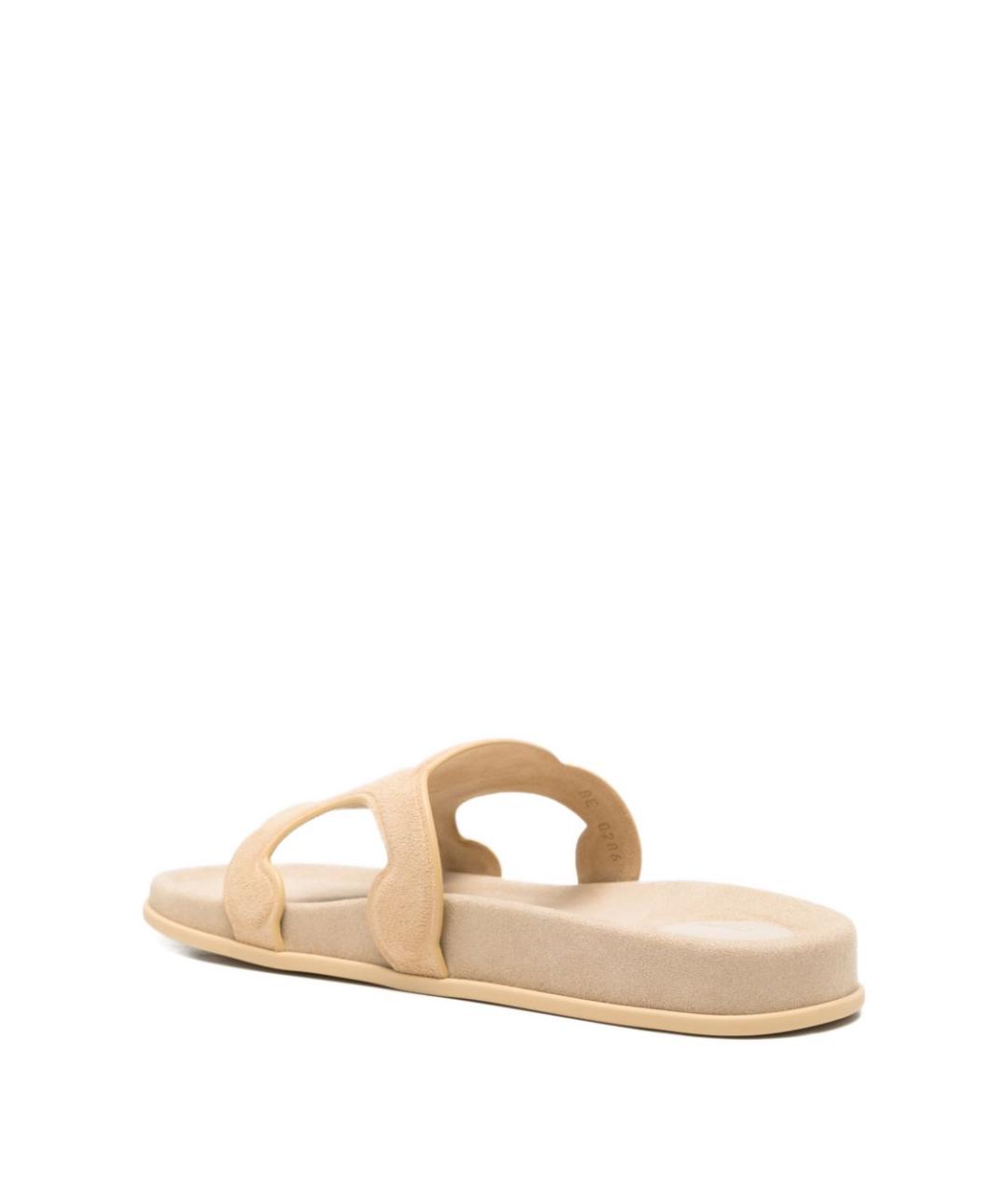 CELINE Бежевые замшевые шлепанцы, фото 3
