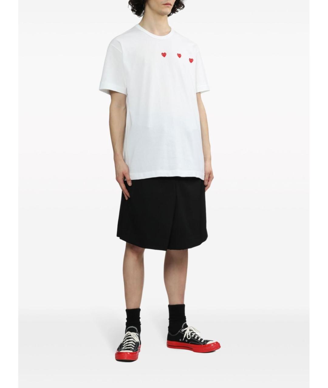 COMME DES GARÇONS PLAY Белая хлопковая футболка, фото 5